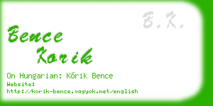 bence korik business card